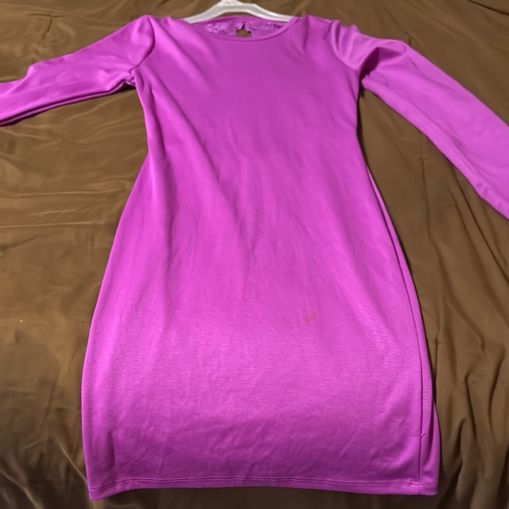 Elegant Pink Long Sleeve Dress